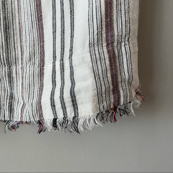 Cloth & Stone Anthropologie Striped Raw Edge Hem Jumpsuit Pantsuit Belter Romper - Picture 4 of 8